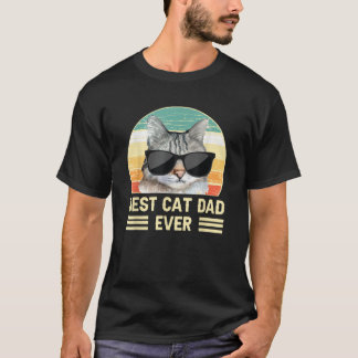 T-shirt Drôle Retro Meilleur Chat Papa Jamais Chat avec Lu
