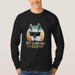 T-shirt Drôle Rétro Meilleure Llama Papa Jamais Tee Alpaca