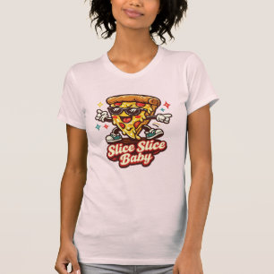 T-shirt drôle rétro pizza – S de dessin animé mign