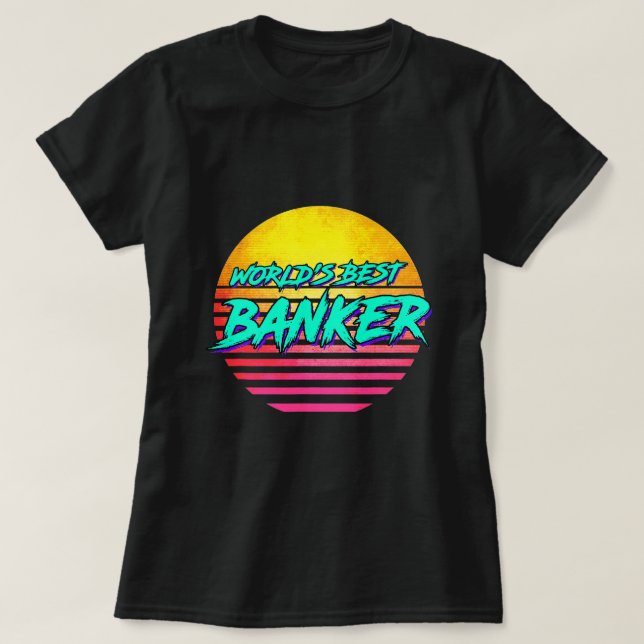 T-shirt Drôle Retro Profession banquier (Design devant)