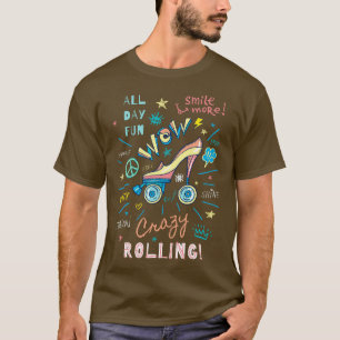T-shirt Drôle Retro Rolling Patinage Pour Filles