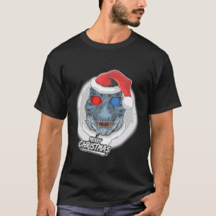 T-shirt Drôle Rex Santa Hat Lunettes de soleil Dinosaur No
