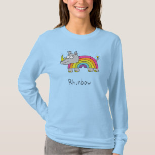 T-shirt Drôle Rhino Rainbow Cute Kids Cartoon