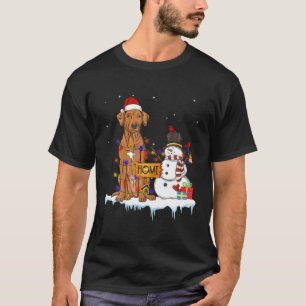 T-shirt Drôle Rhodesian Ridgeback Chien de Noël Snowman 