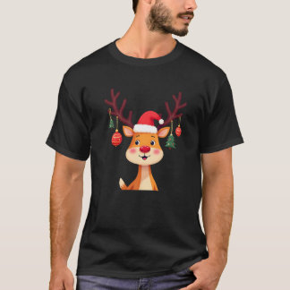 T-shirt Drôle Rindeer Tee Père Noël Design Joyeux Christ