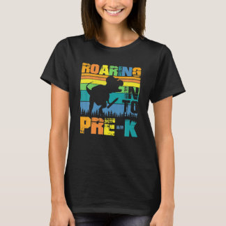T-shirt Drôle Roaring Dans Le Dinosaure Pré K Retour À L'É