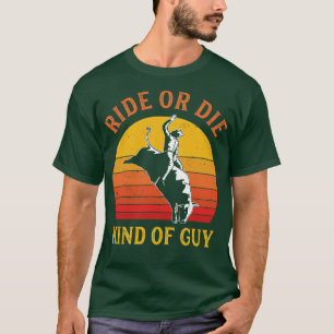 T-shirt Drôle Rodéo Hommes Cowboy Bull Riding Bull Rider W