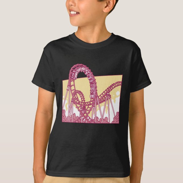 T-shirt Drôle Rollercoaster Amusement Park Cadeau (Devant)