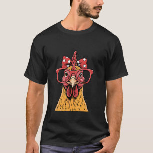 T-shirt Drôle Rooster dame de poule en portant Bandana Wom