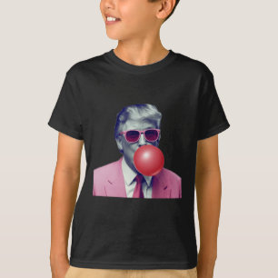 T-shirt Drôle Rose Donald Trump Bubble Gum Yum Tee