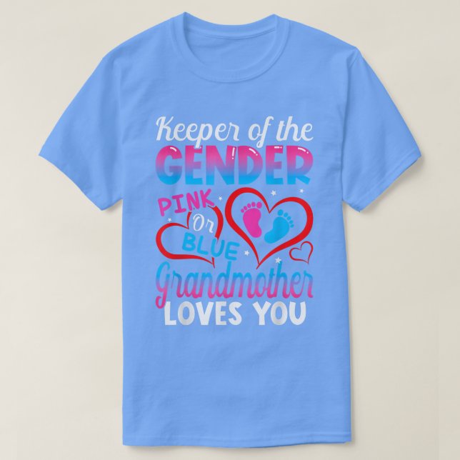T-shirt Drôle Rose Ou Bleu Grand-Mère Vous Aime Genre (Design devant)
