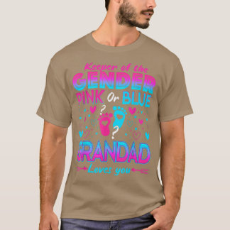 T-shirt Drôle Rose Ou Bleu Grand-Père Vous Aime Révéler Le