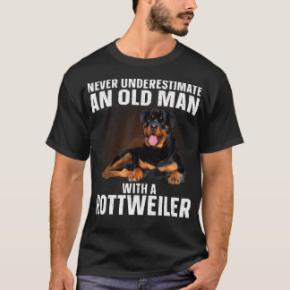 T-shirt Drôle Rottweiler Art pour Hommes Grand-Père Rottie