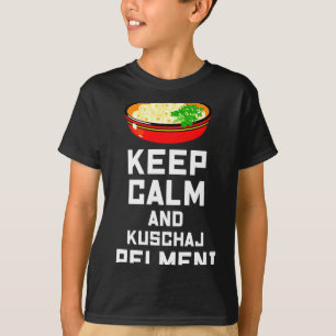 T-shirt Drôle Russe Garder Son Calme Manger Pelmeni