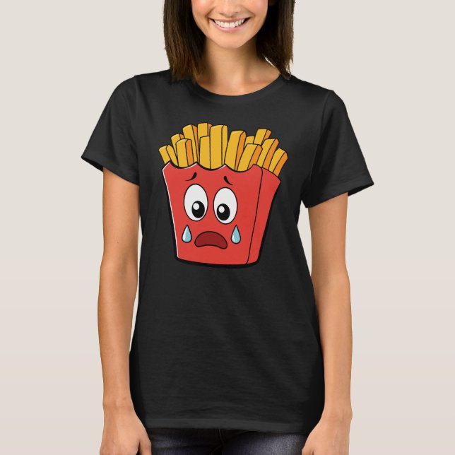 T-shirt Drôle Sad Fast Food Vector Design (Devant)