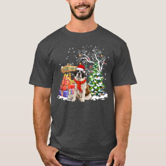T-shirt Drôle Saint Bernard Père Noël Amoureux des chiens