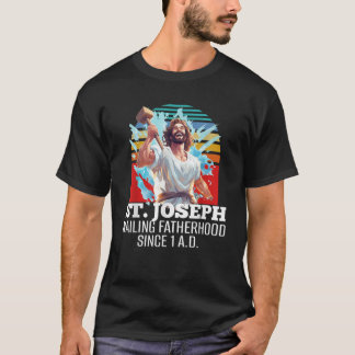 T-shirt Drôle Saint Joseph Père Catholique Et Travailleur