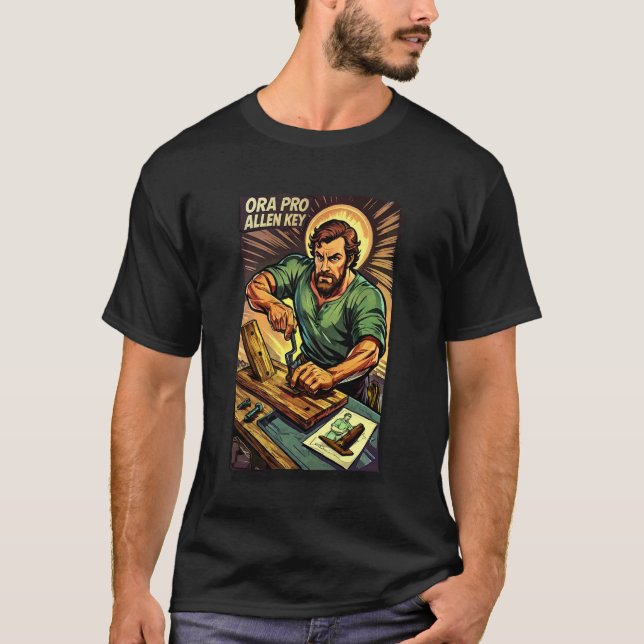 T-shirt Drôle Saint Joseph Père Catholique Et Travailleur (Devant)