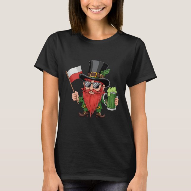 T-shirt Drôle Saint-Patrick drapeau Pologne Polonaise  (Devant)