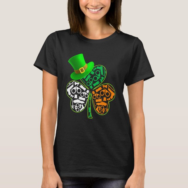 T-shirt Drôle Saint Patrick Jour Police Shamrock Casquette (Devant)