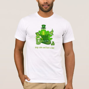 T-shirt Drôle Saint Patrick's day froggies & text