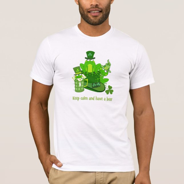 T-shirt Drôle Saint Patrick's day froggies & text (Devant)