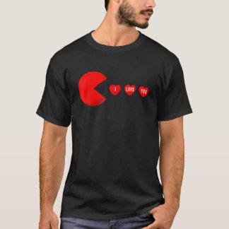 T-shirt Drôle Saint Valentin Manger Coeurs, Joueur Hommes