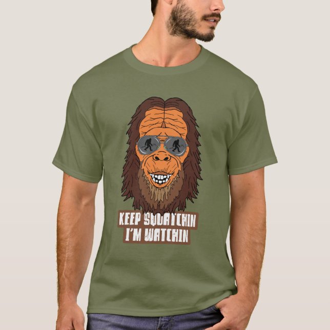 T-shirt Drôle Sasquatch Bigfoot Squatchin Citation (Devant)