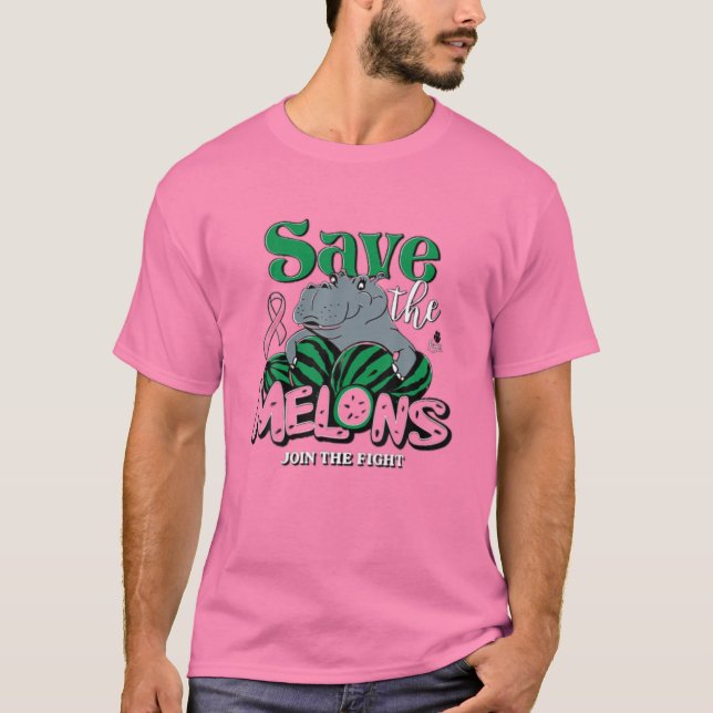 T-shirt Drôle Sauvez Les Melons Fiona Cancer du Sein Lauré (Devant)
