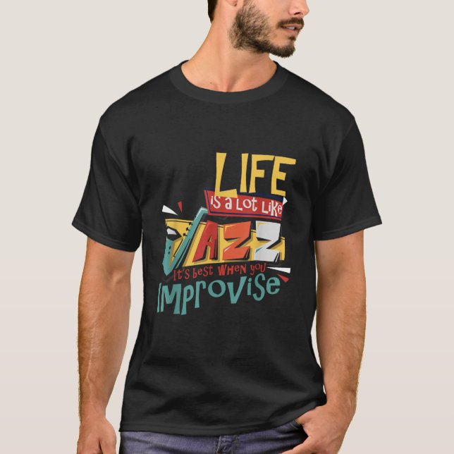 T-shirt Drôle Sax Player Cadeaux Jazz Musique Saxophone (Devant)