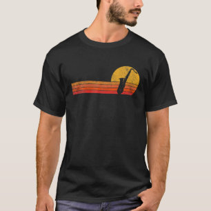 T-shirt Drôle Saxophone Musicien Jazz Musique Rétro Vint