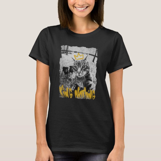 T-shirt Drôle selfie de chat avec rottweiler, drôle de chi (Devant)