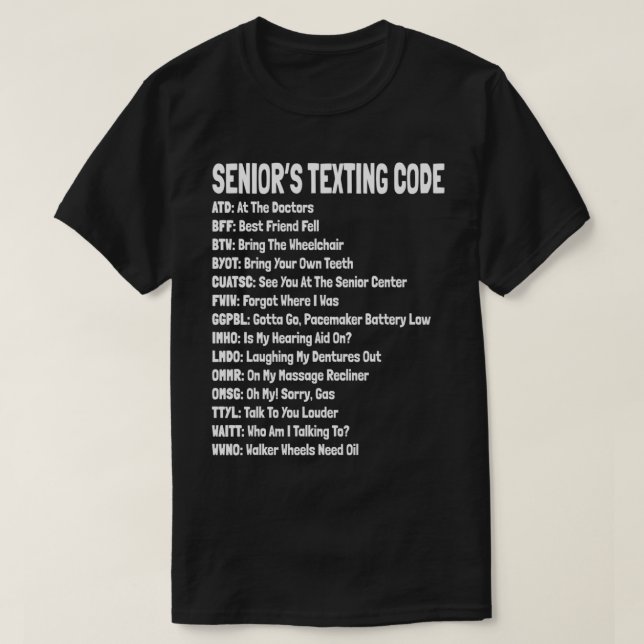 T-shirt Drôle seniors Code de Teting Cadeau (Design devant)
