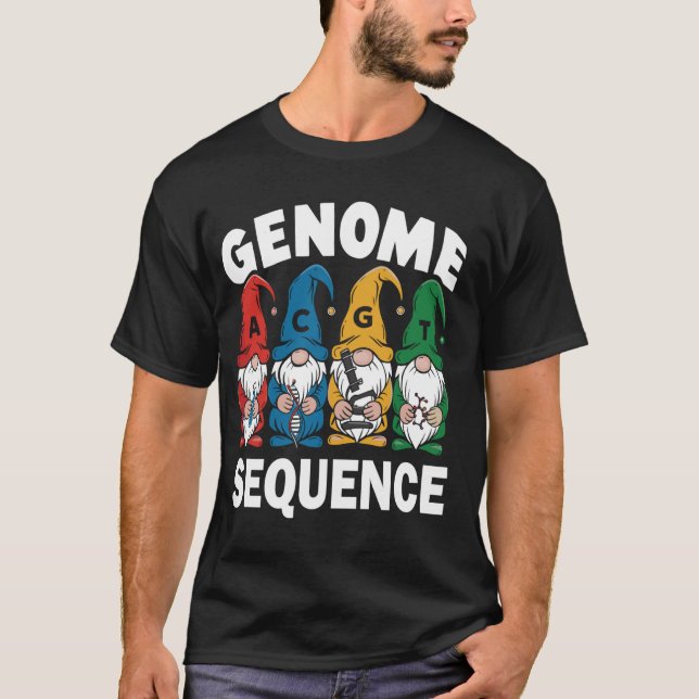 T-shirt Drôle Séquence génomique Gnome Biologie Physique S (Devant)