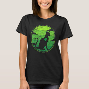 T-shirt Drôle Shamrock Retro Vintage Siamese Chat St. Patr