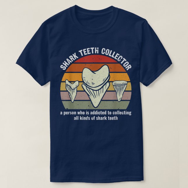 T-shirt Drôle Shark Teeth Collector Définition Fossils Col (Design devant)