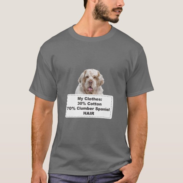 T-shirt Drôle Shedding Chien Clumber Espaniel (Devant)