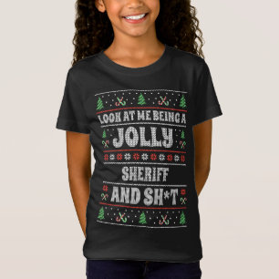 T-Shirt Drôle shérif moche Noël Design Noël