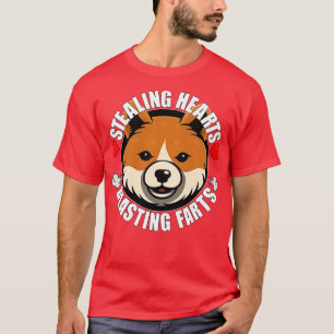 T-shirt Drôle Shiba Inu Voler Coeurs Pâtes De Brûler Chien