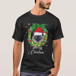 T-shirt Drôle Siamese Chat Neige Noël Noël Décorations