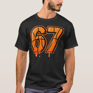 T-shirt Drôle Six Sept 67 Mème Gen Alpha 67 Basket-ball
