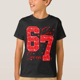 T-shirt Drôle Six Sept 6 7 Mème Cœurs Cupidon Saint Valent