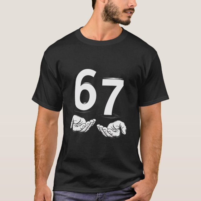 T-shirt Drôle Six Sept 6 7 Mème Gen Alpha Argot 6 7 Mains (Devant)