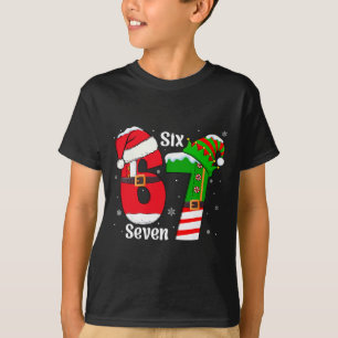 T-shirt Drôle Six Sept 6 7 Mème Gen Alpha Argot Santa Elf