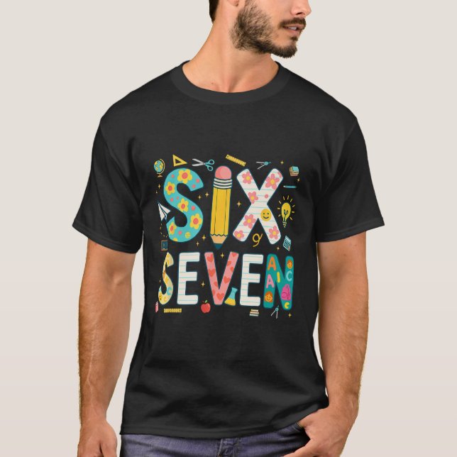 T-shirt Drôle Six Sept 6 7 Mème Professeur Conception Pour (Devant)