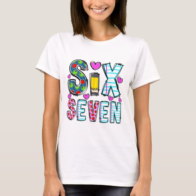 T-shirt Drôle Six Sept 6 7 Mème Professeur Tee pour hommes (Devant)