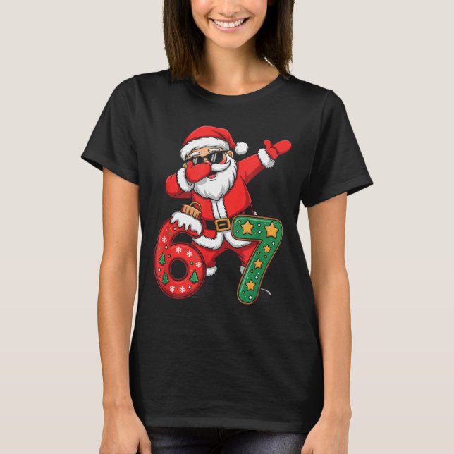 T-shirt Drôle Six Sept 6 7 Mème Santa Dab Noël Dabbi (Devant)