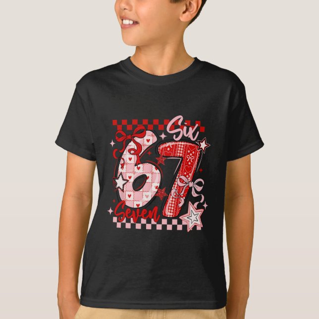 T-shirt Drôle Six Sept 6 7 Mème Valentine Fille  (Devant)