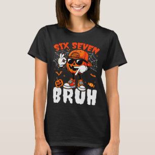 T-shirt Drôle Six Sept Mème Pourriture Cérébrale Citrouill