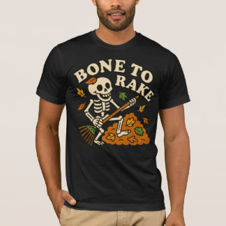 T-shirt Drôle Skeleton automne os to Rake Automne Hallowee